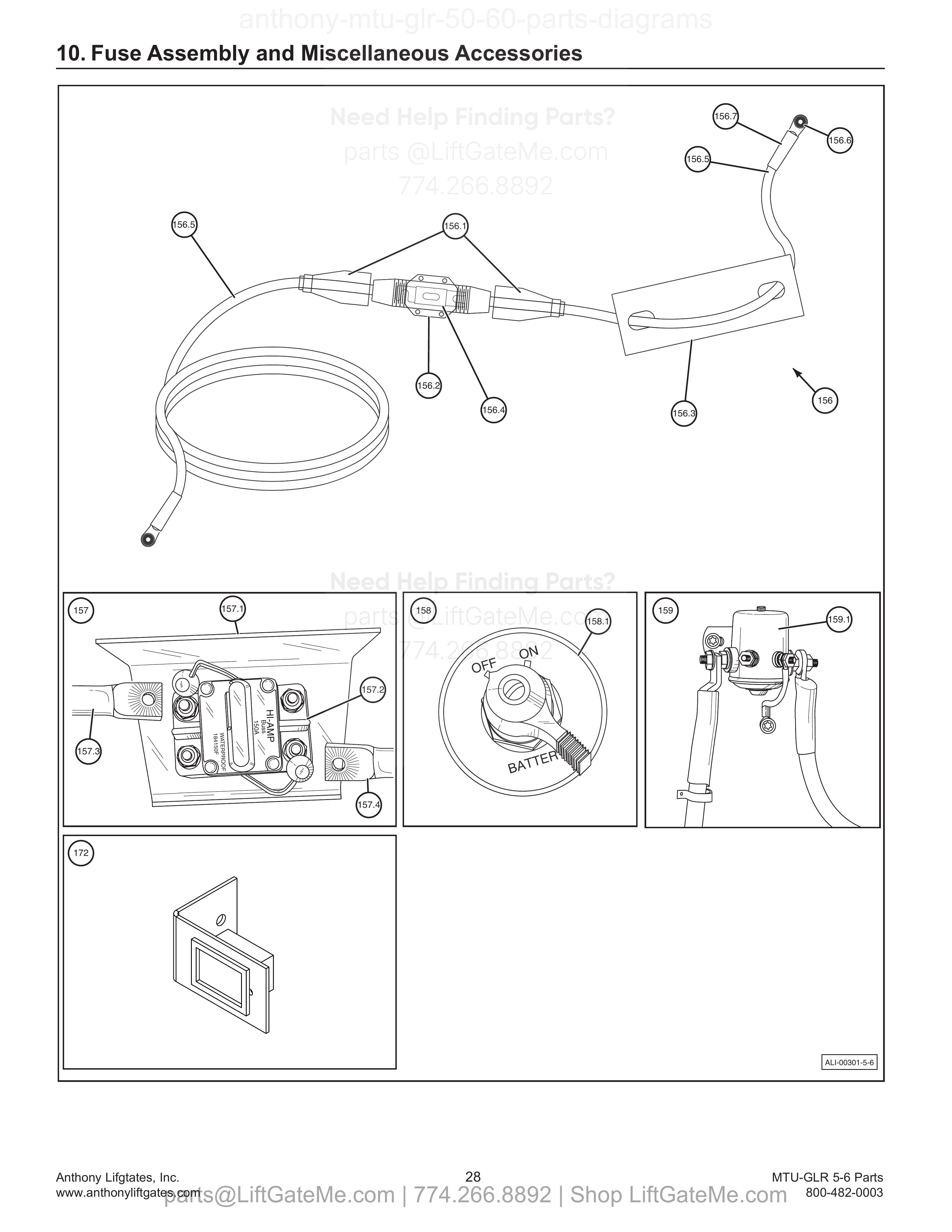 10. Fuse Assembly and Miscellaneous Accessories diagram