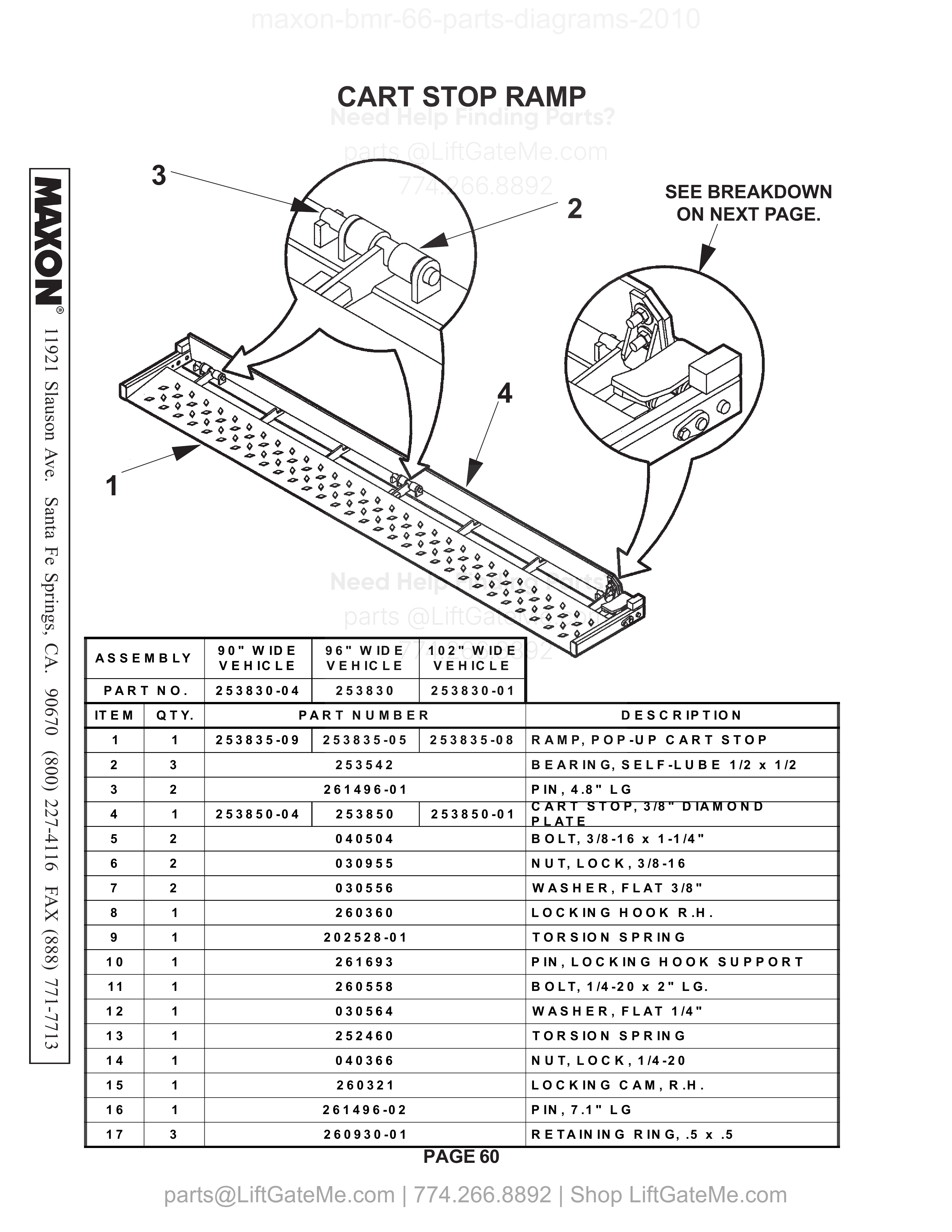 Cart Stop Ramp diagram