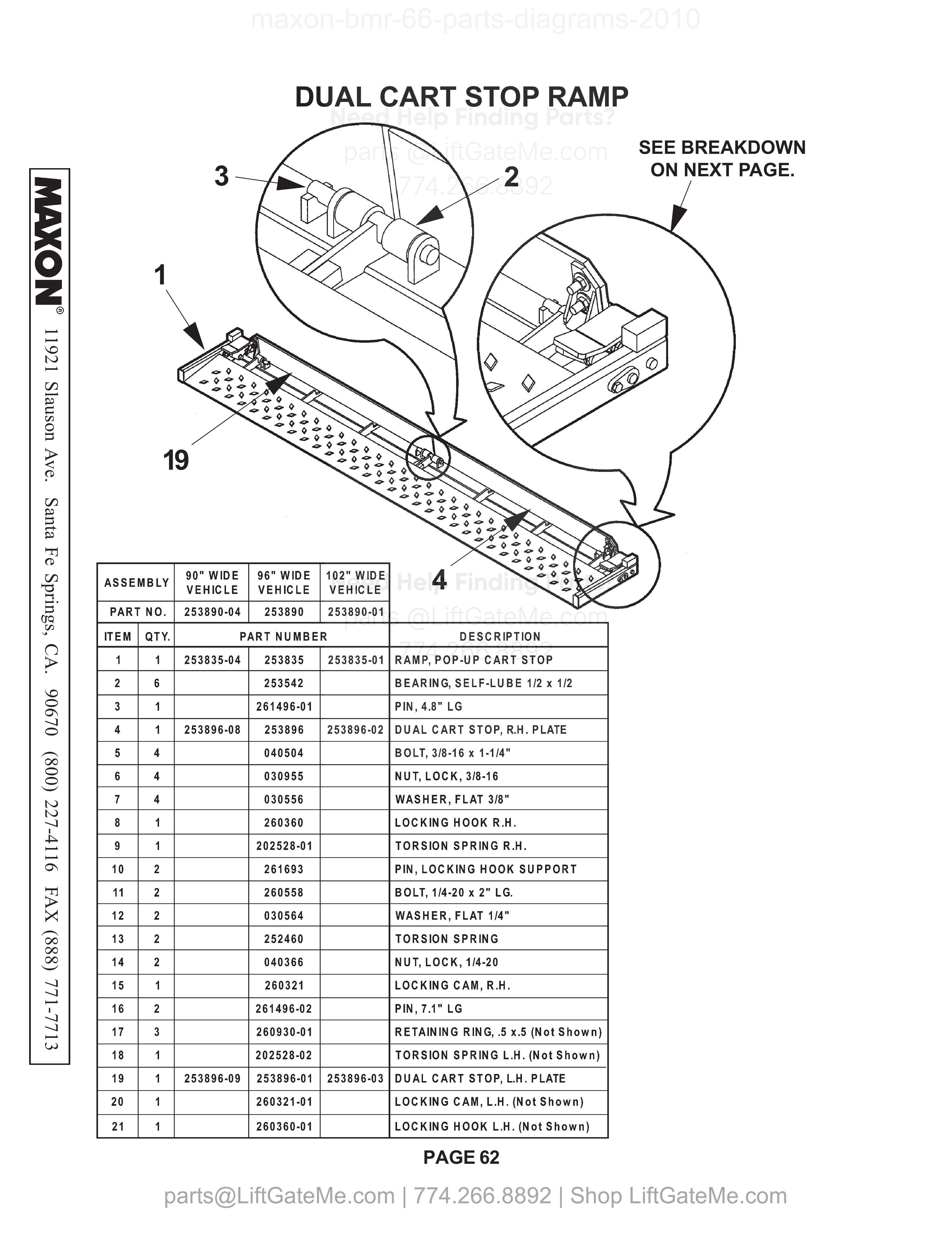 Dual Cart Stop Ramp diagram