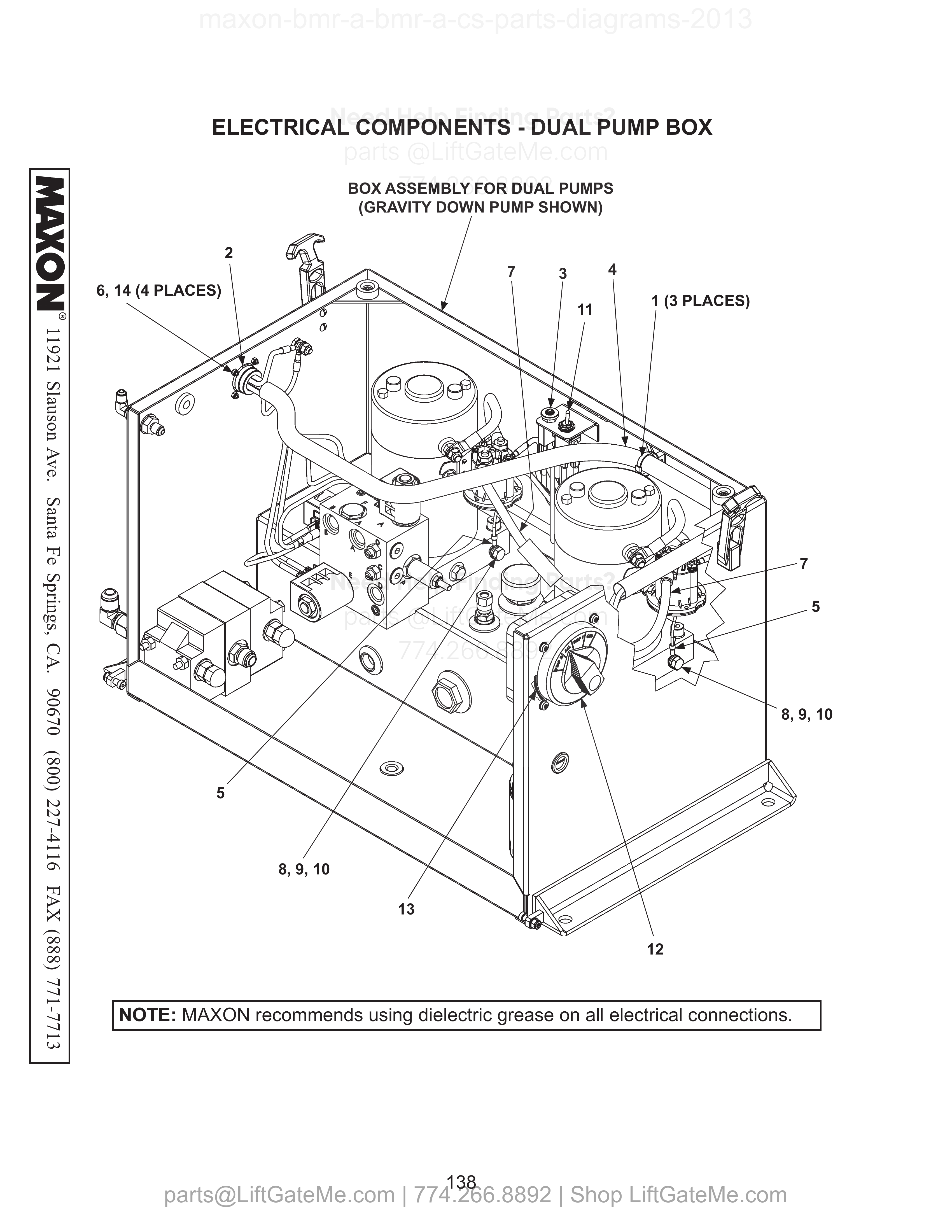 ELECTRICAL COMPONENTS - DUAL PUMP BOX diagram