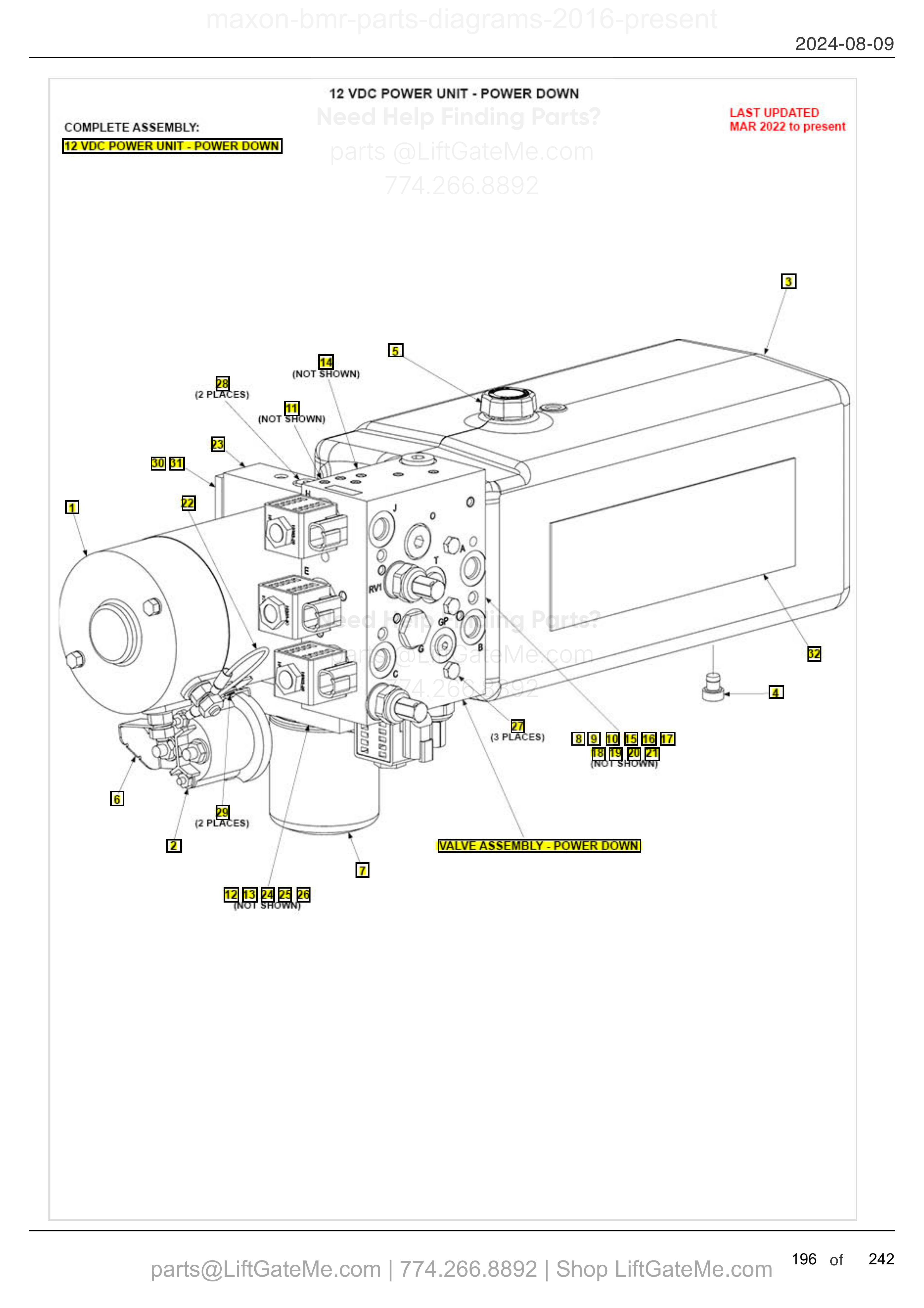12 VDC POWER UNIT - POWER DOWN diagram