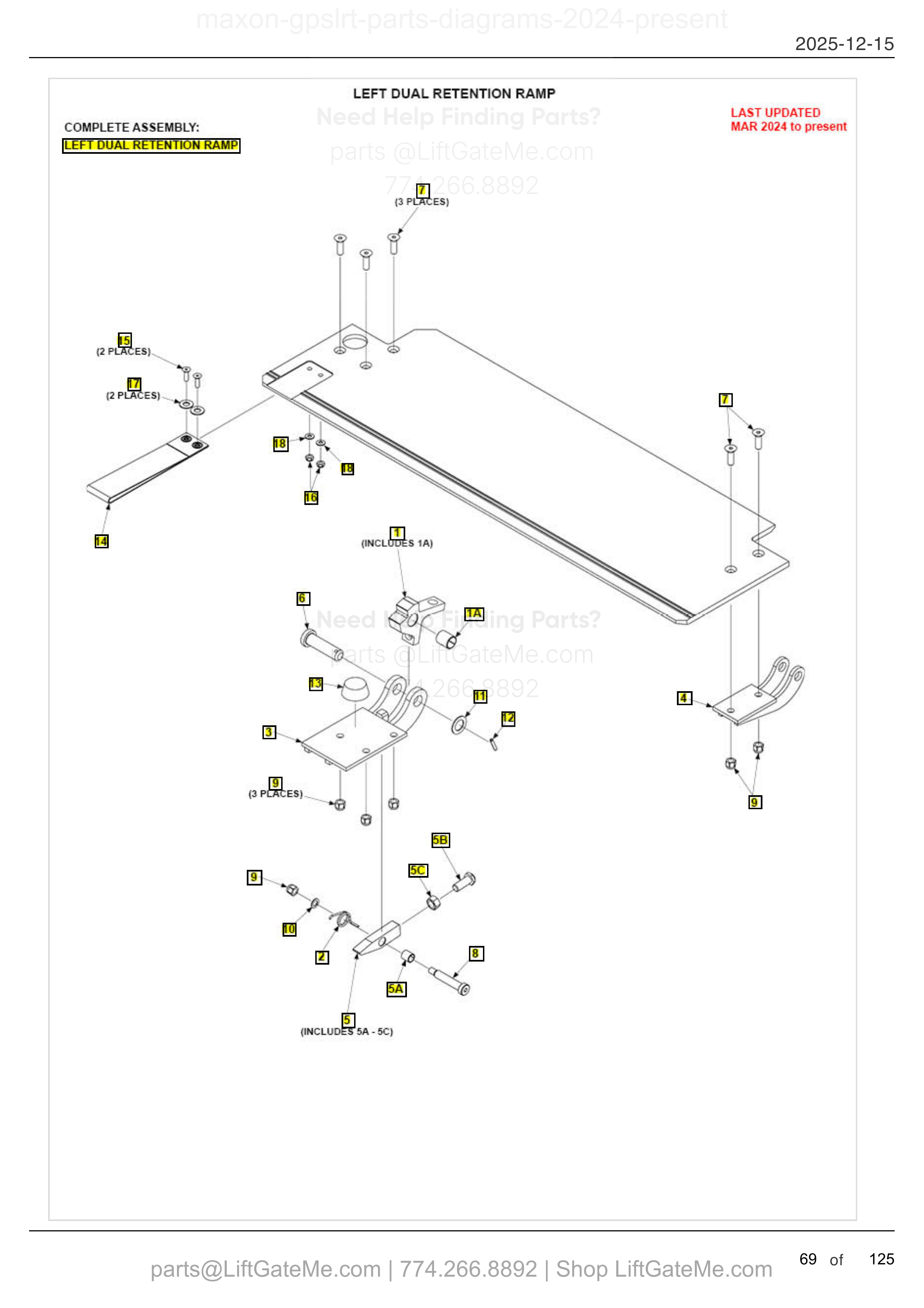LEFT DUAL RETENTION RAMP — MAR 2024 to present diagram