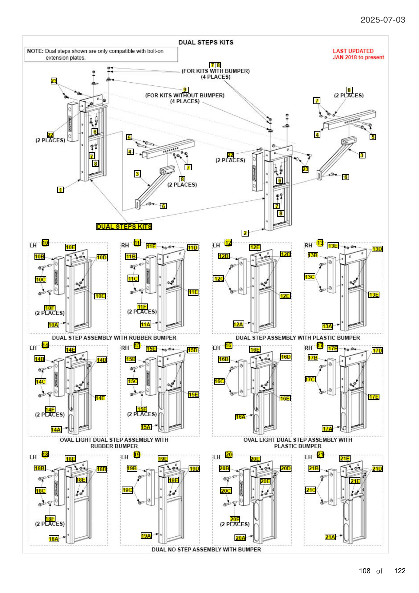 DUAL STEPS KITS diagram