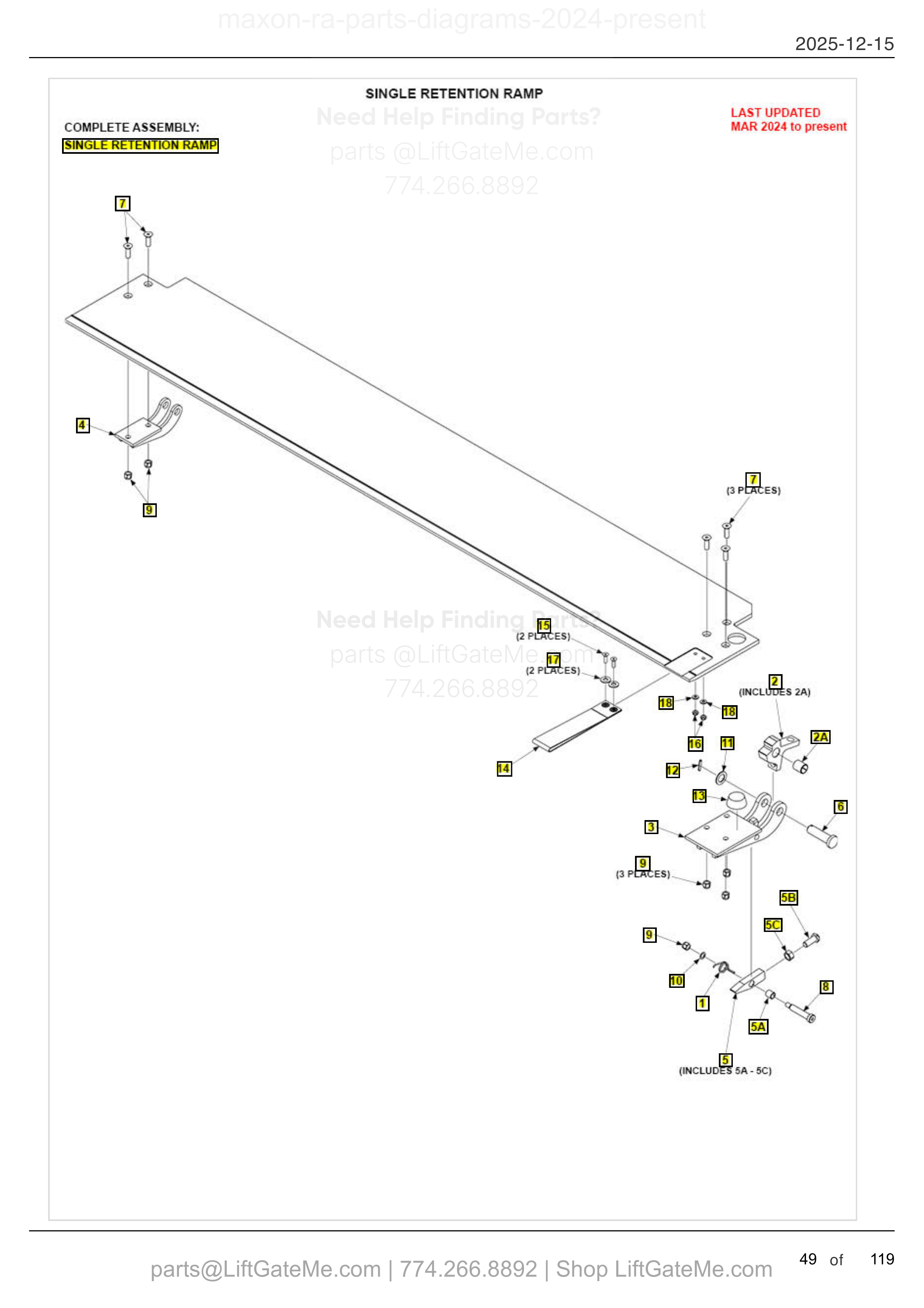 SINGLE RETENTION RAMP diagram