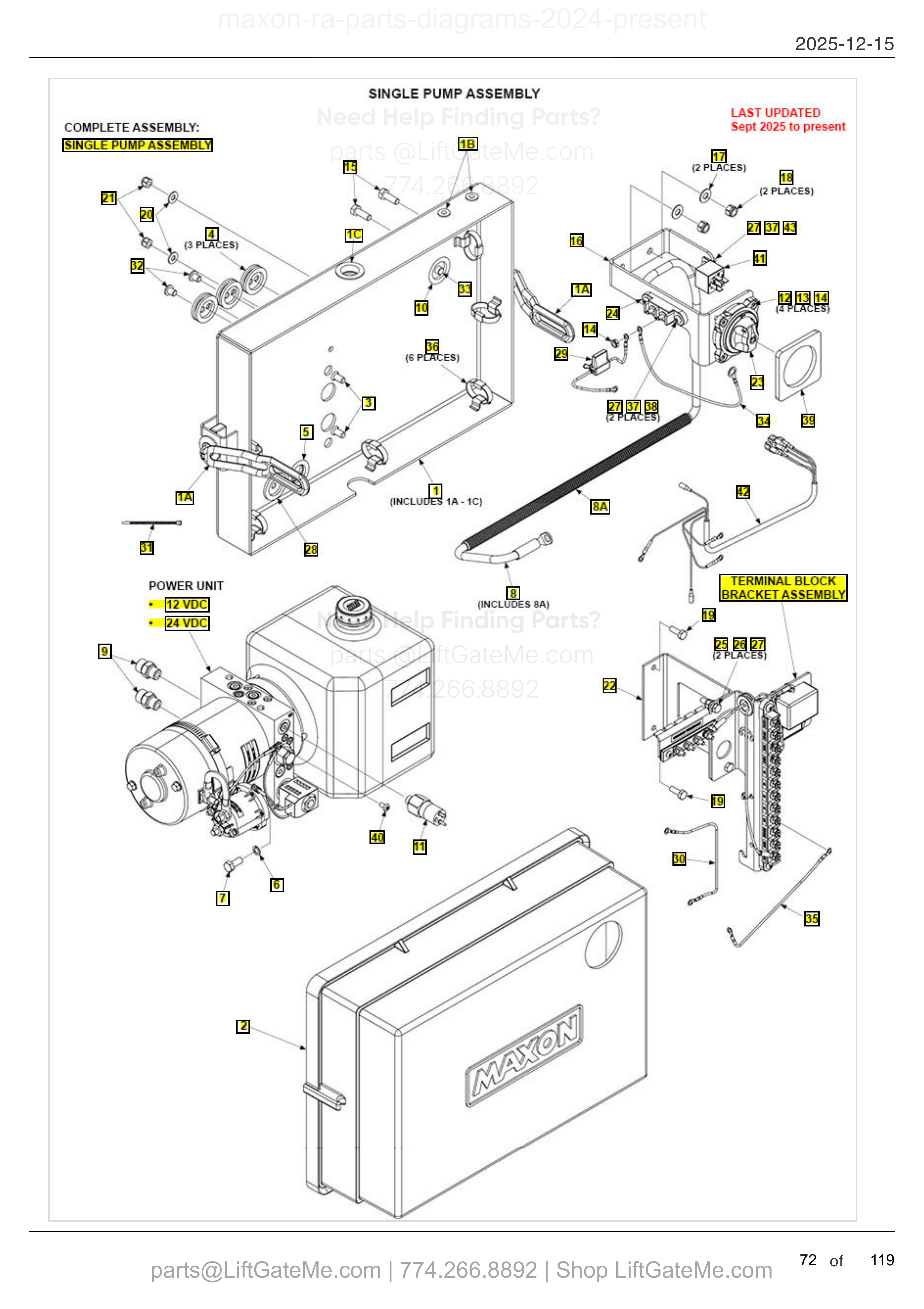 SINGLE PUMP ASSEMBLY diagram