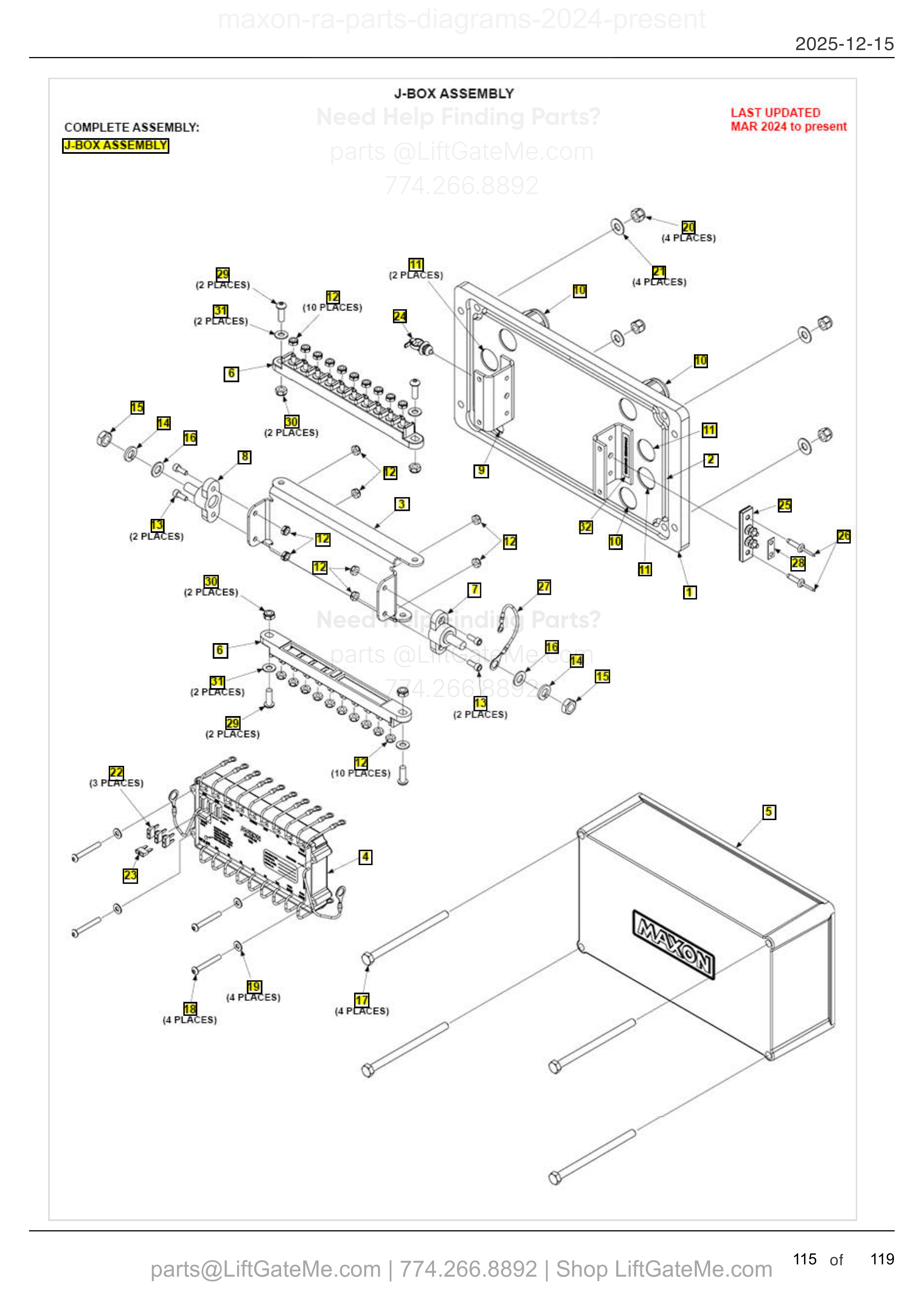 J-BOX ASSEMBLY diagram