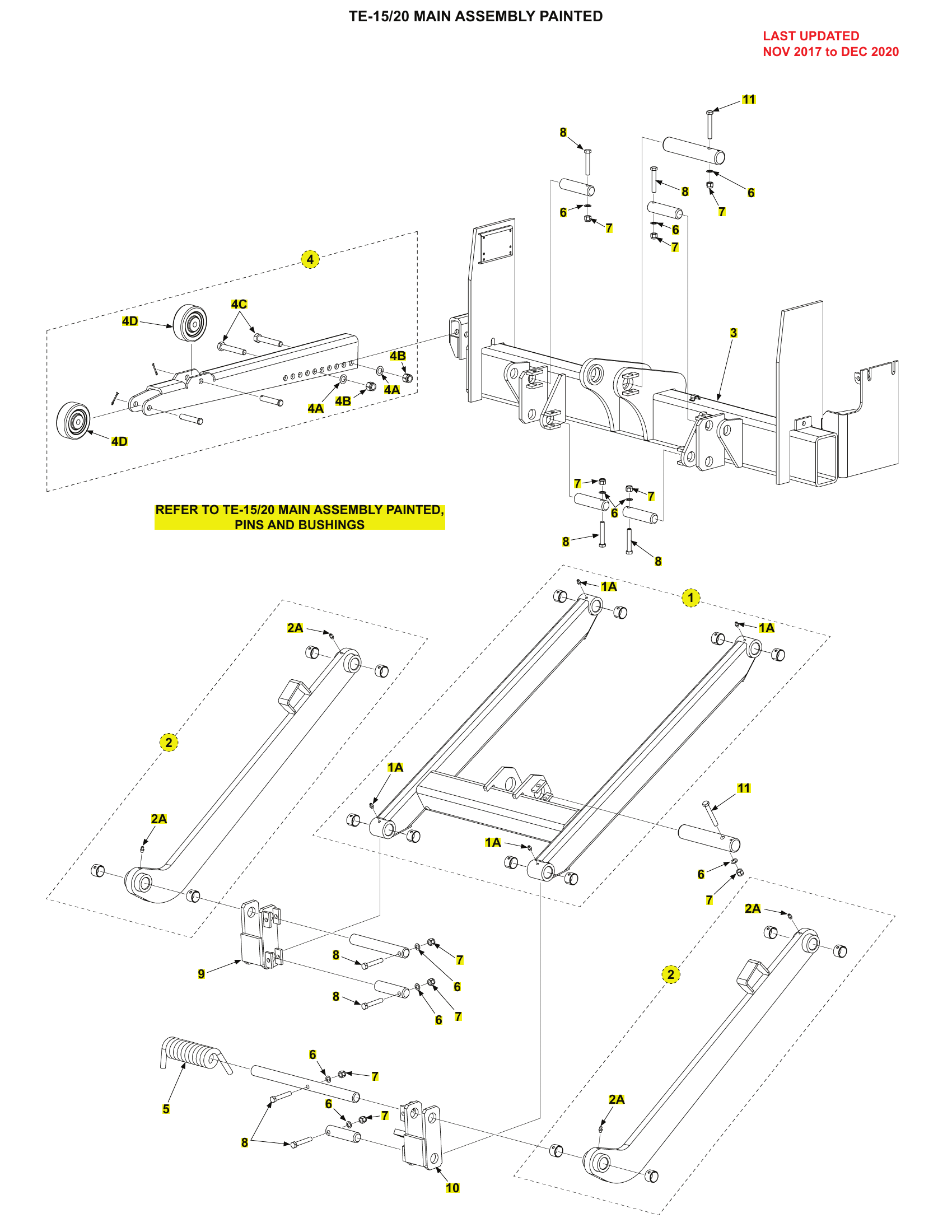TE-15/20 MAIN ASSEMBLY PAINTED diagram