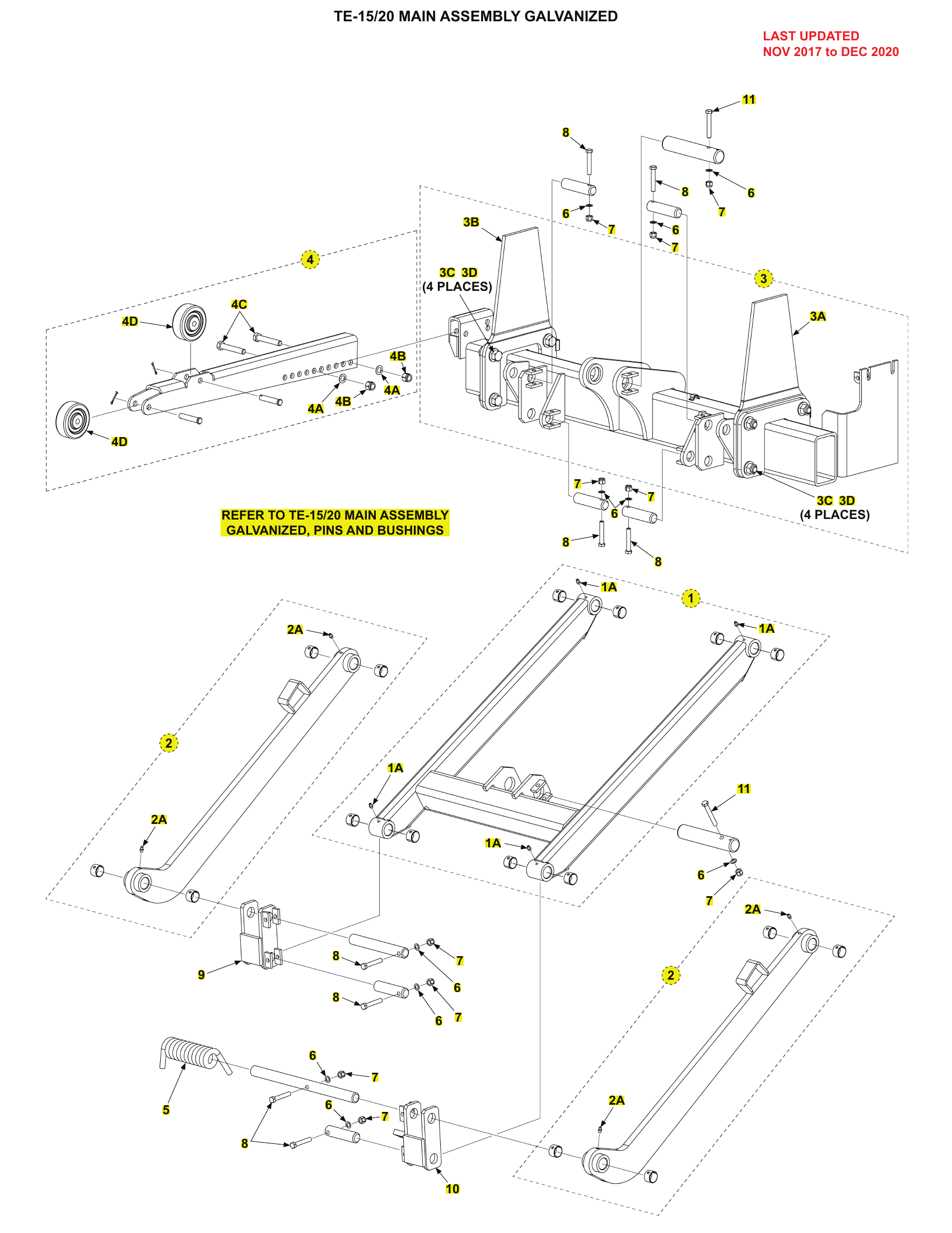 TE-15/20 MAIN ASSEMBLY GALVANIZED diagram
