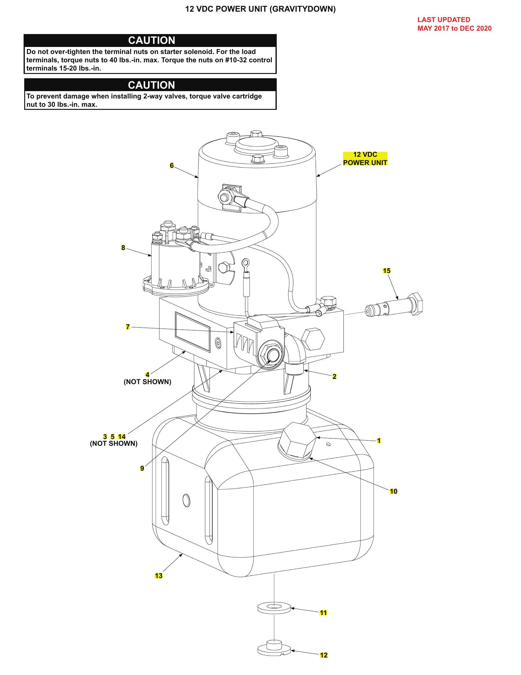 12 VDC POWER UNIT (GRAVITYDOWN) diagram