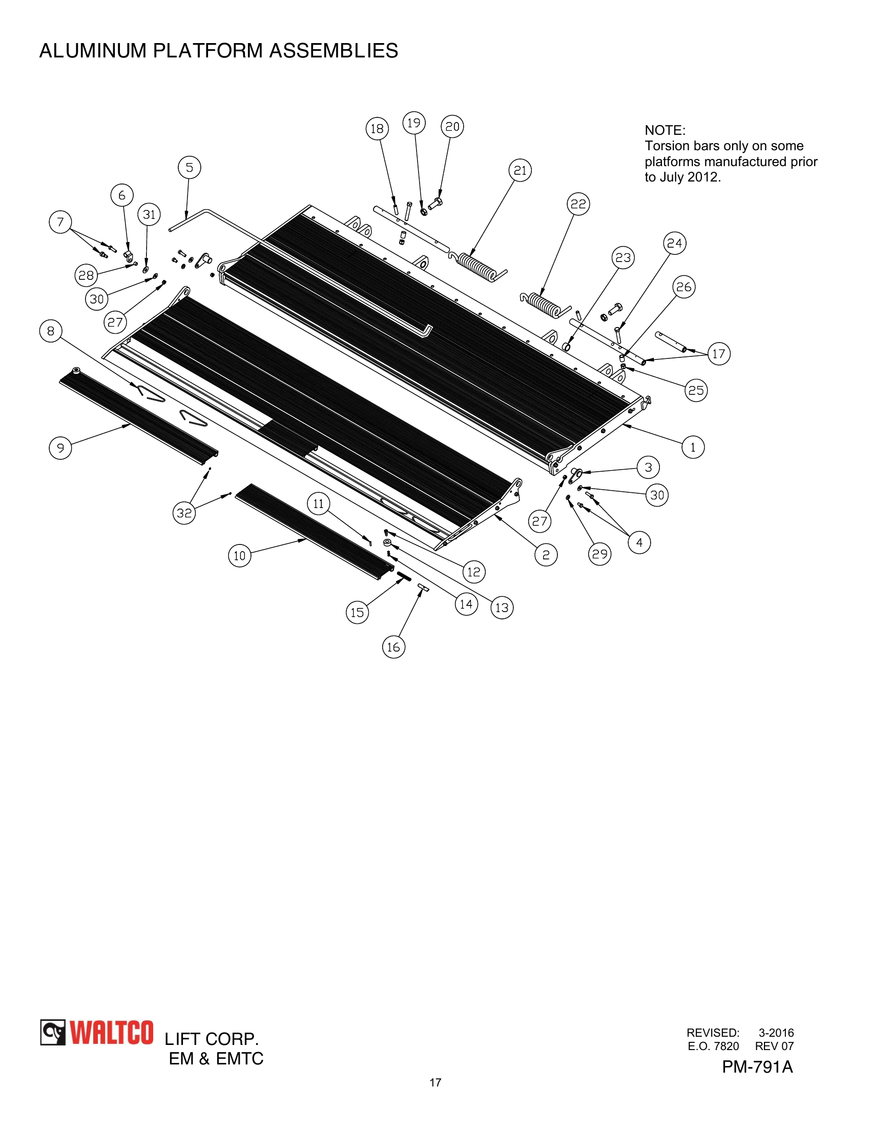 Aluminum Platform Assemblies diagram