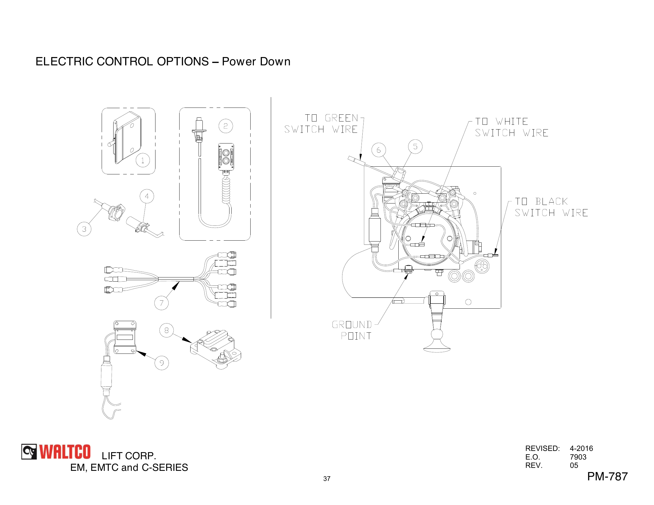 ELECTRIC CONTROL OPTIONS - Power Down diagram