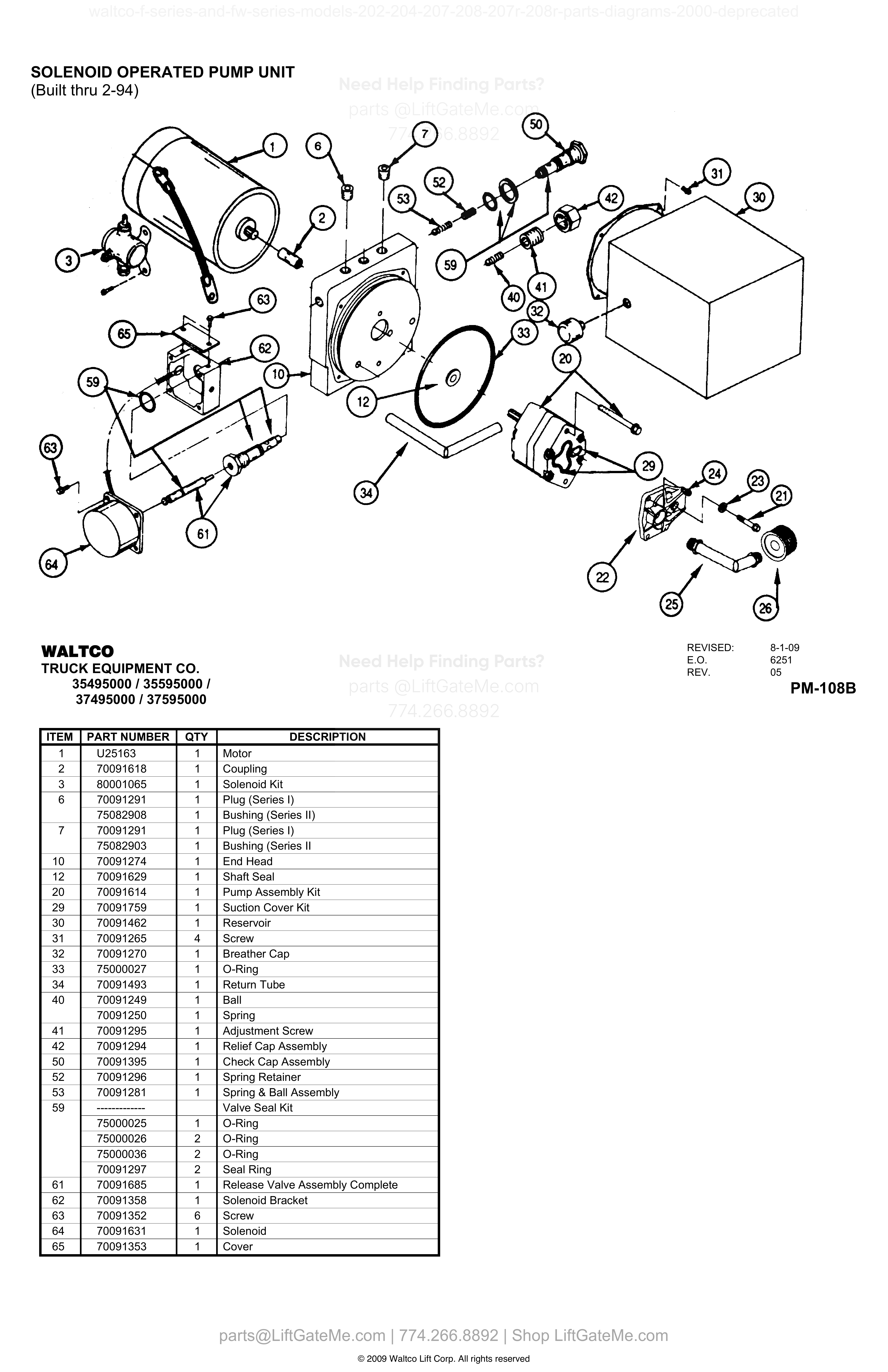 SOLENOID OPERATED PUMP UNIT diagram