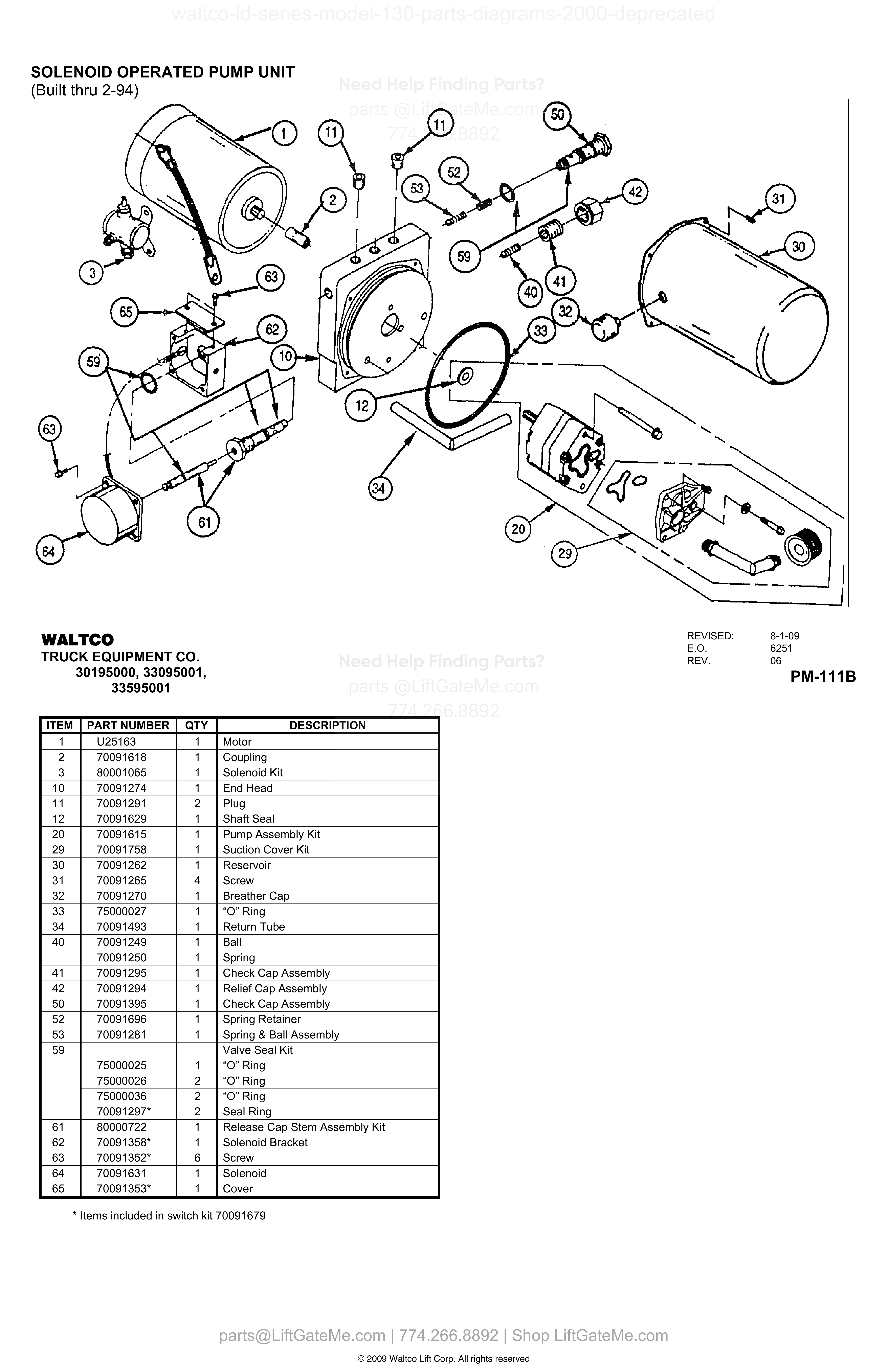 SOLENOID OPERATED PUMP UNIT diagram